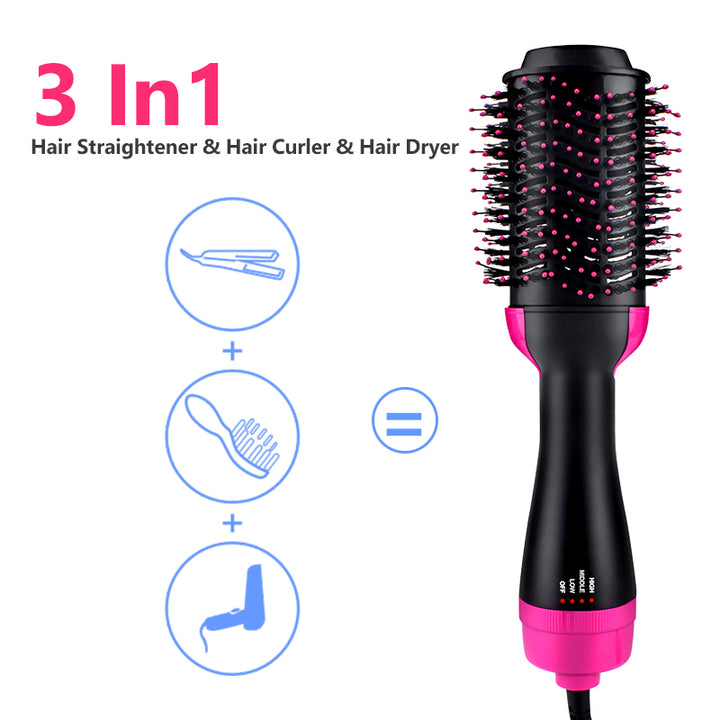 3-in-1 Hair Dryer and Volumizer Round Hot Air Brush