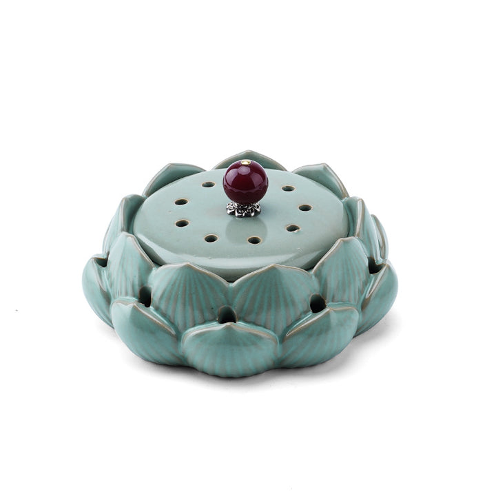 Elegant Lotus Ceramic Incense Burner