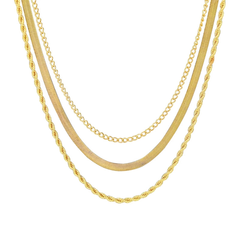 14k Gold Plated Herringbone Necklace