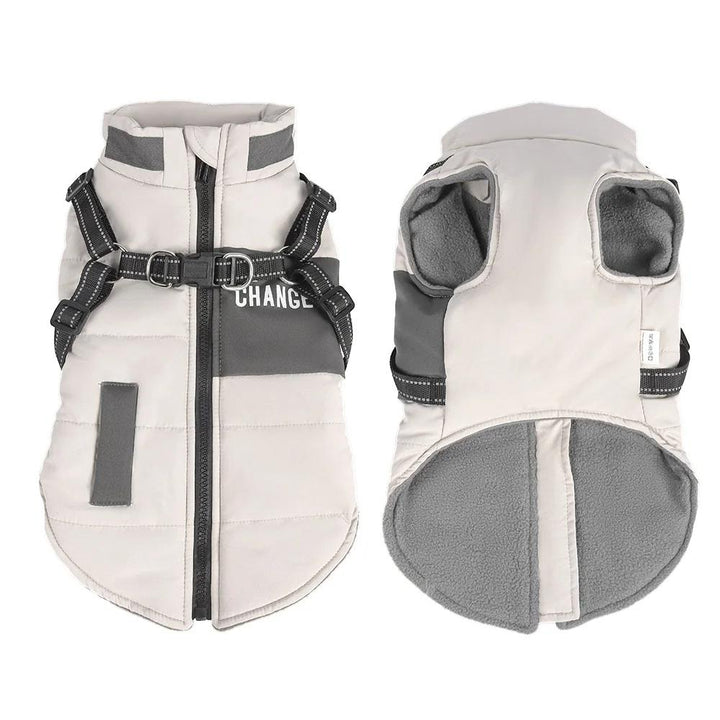 Waterproof Winter Dog Jacket with Reflective Harness