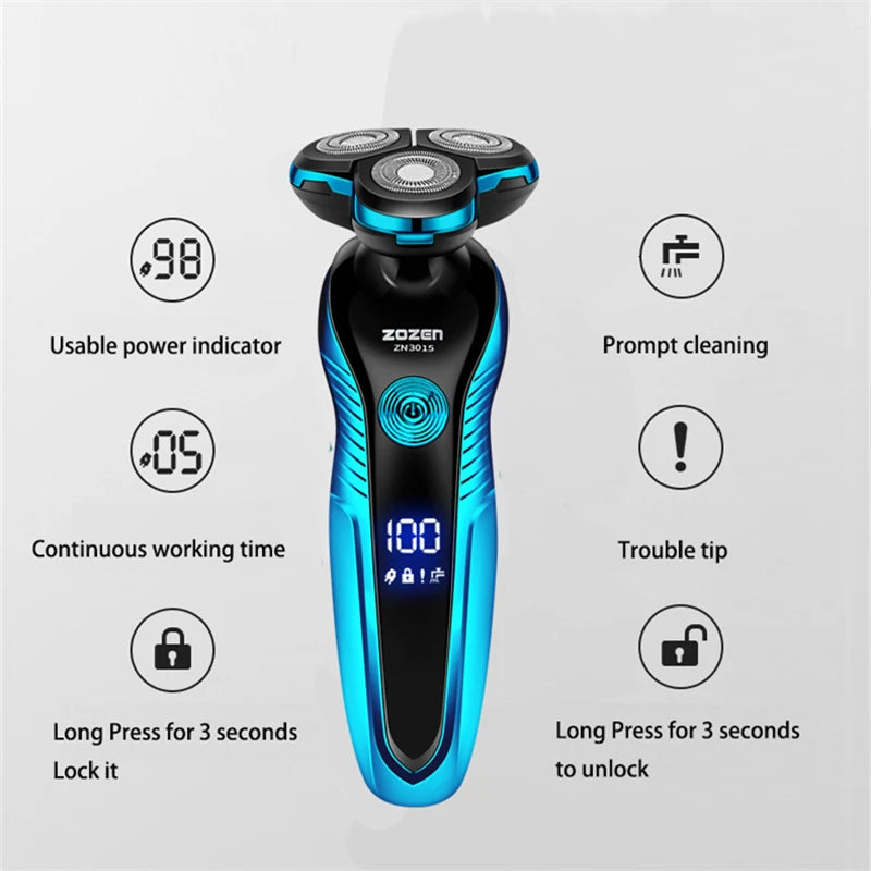 Rechargeable Electric Shaver & Beard Trimmer for Men