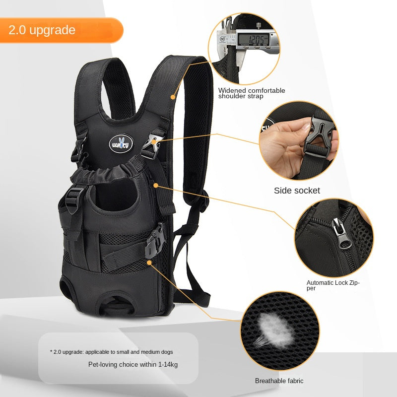 Comfort Fit Pet Carrier Backpack for Dogs – Adjustable, Legs Out, Breathable Design