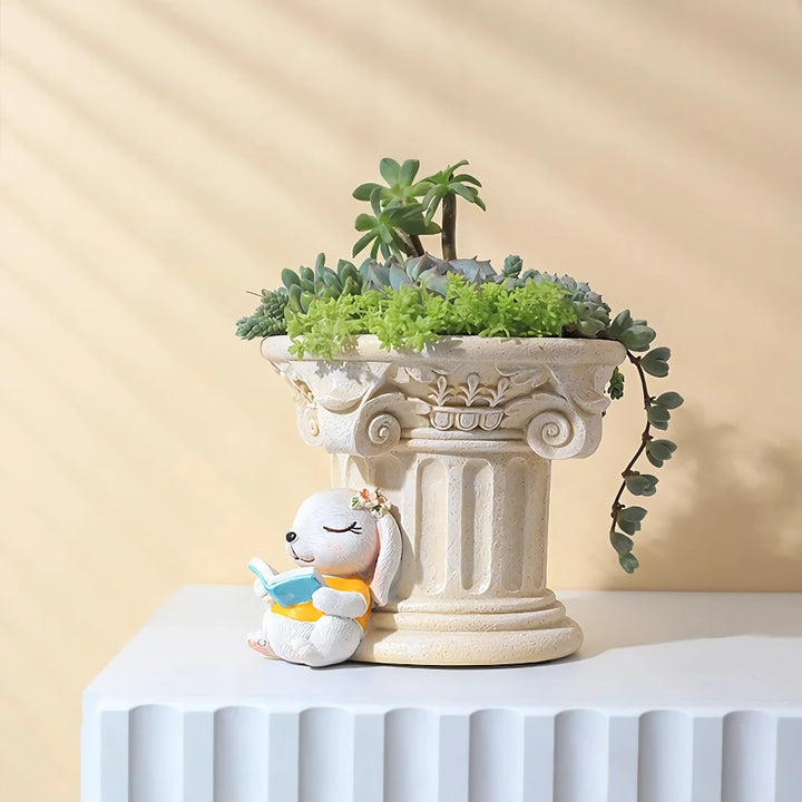 Roman Pillar Cartoon Animal Planters for Succulents