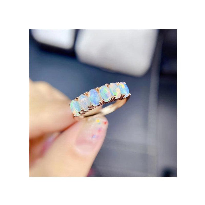 925 Silver Natural Opal Ring - Trendha