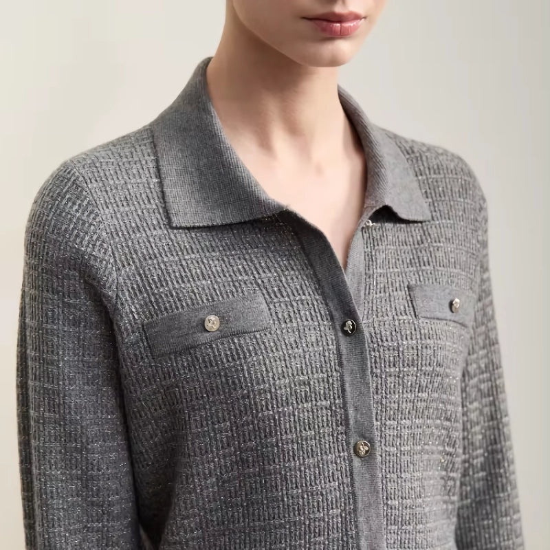 Retro Lapel Woolen Cardigan