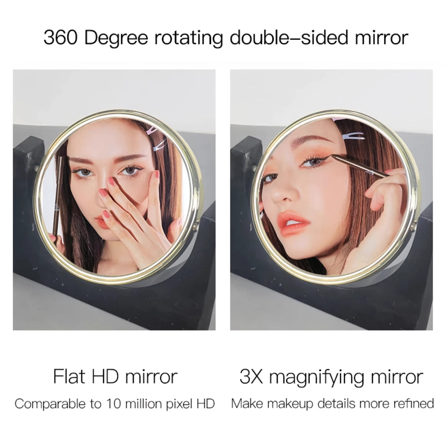 Natural Marble Rotating Makeup Vanity Mirror