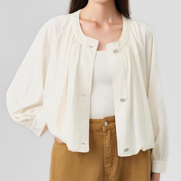 Elegant French Style Commuting Pleated Jacket for Women