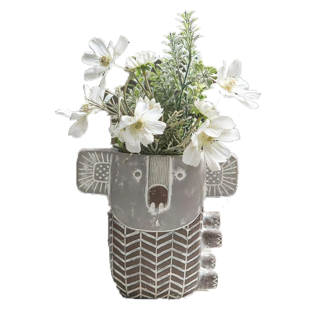 Charming Retro Koala Cement Vase for Succulent Plants