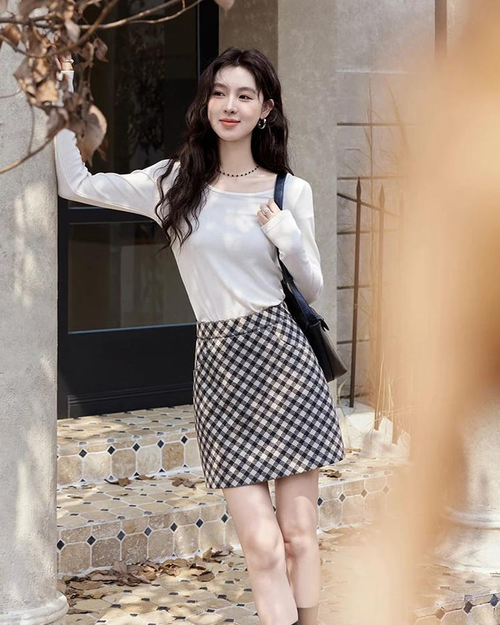 Retro Plaid High Waist A-Line Mini Skirt