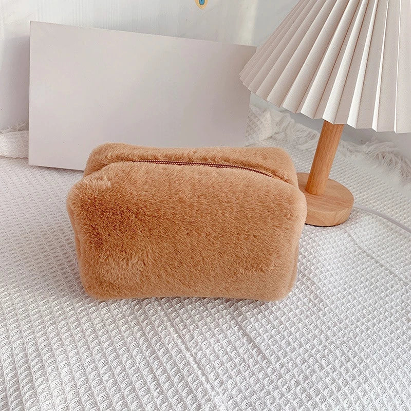 Soft Plush Makeup Bag for Women