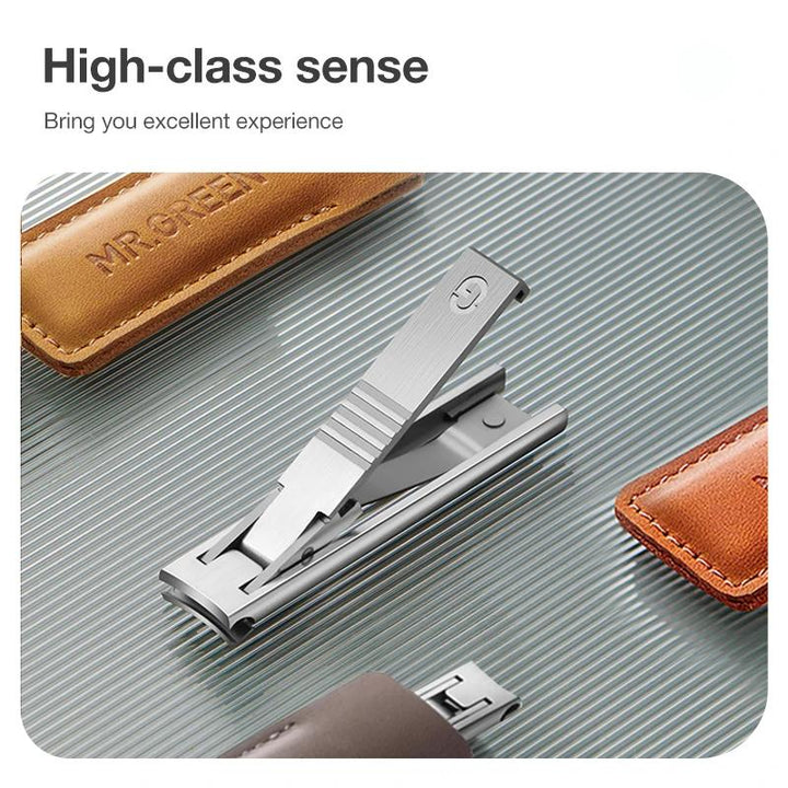 Ultra Thin Stainless Steel Nail Clippers with Leather Cover