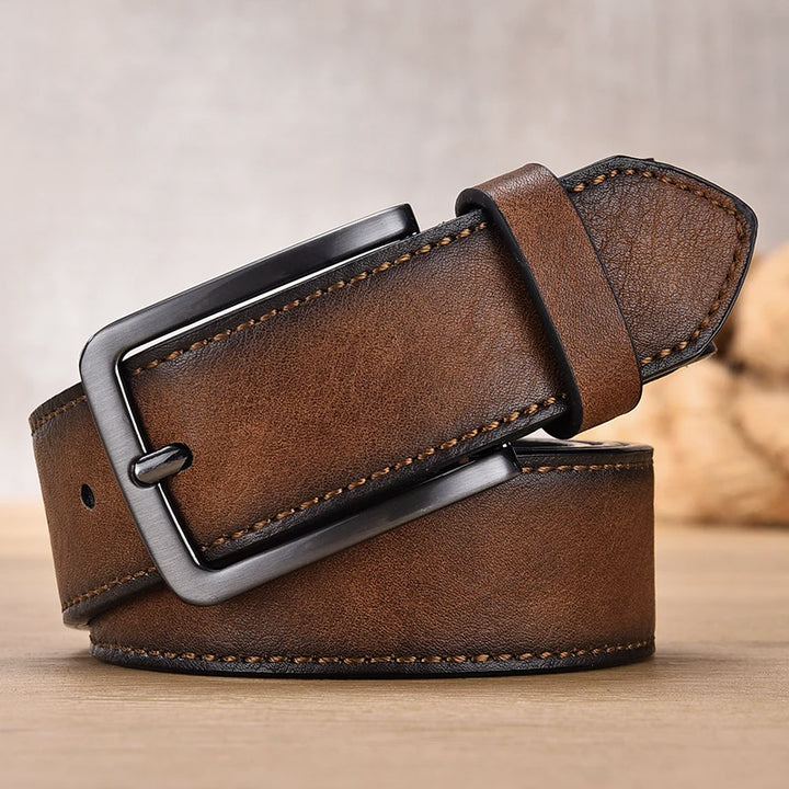 Vintage-Style PU Leather Belt for Men