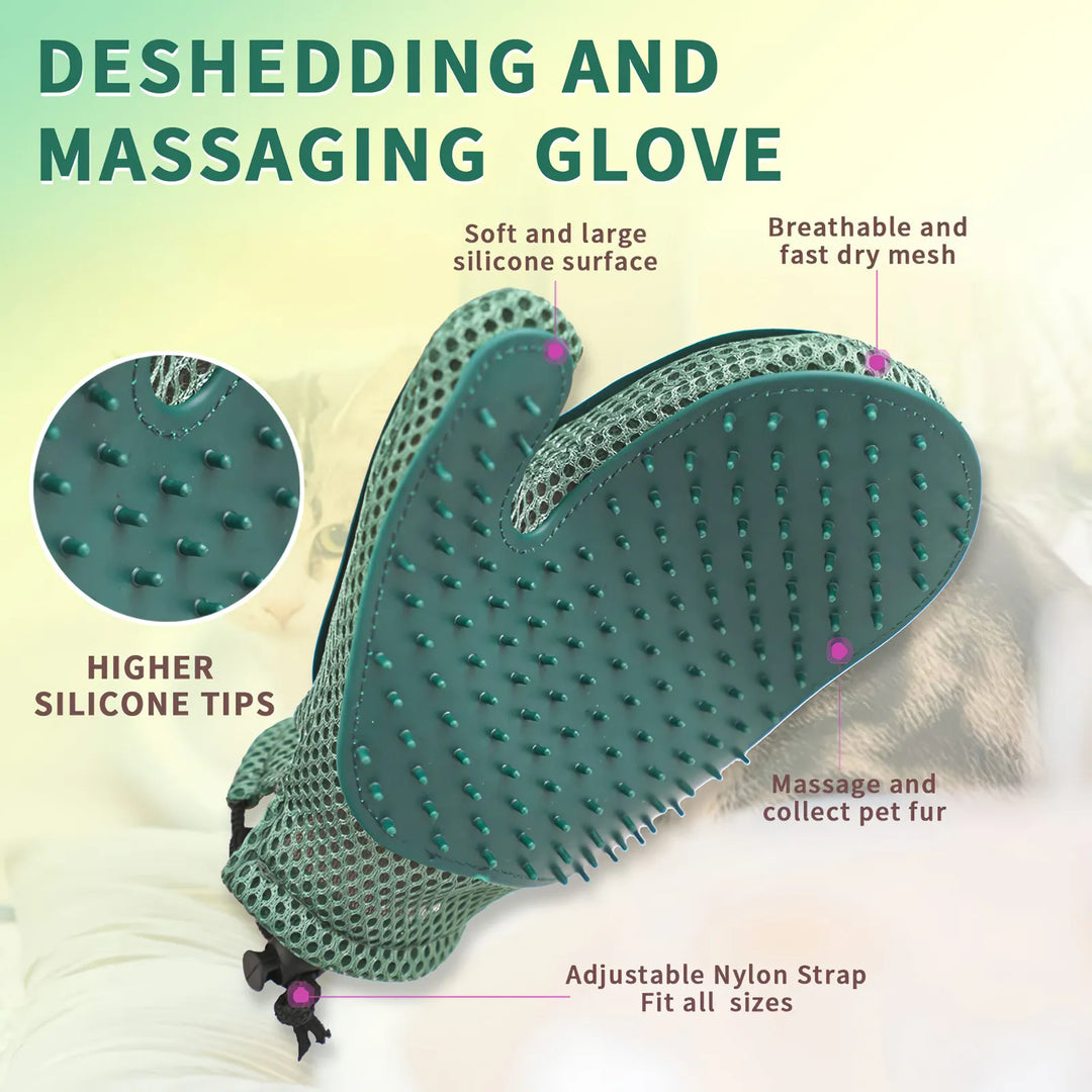 2-in-1 Pet Grooming and Fur Removal Glove