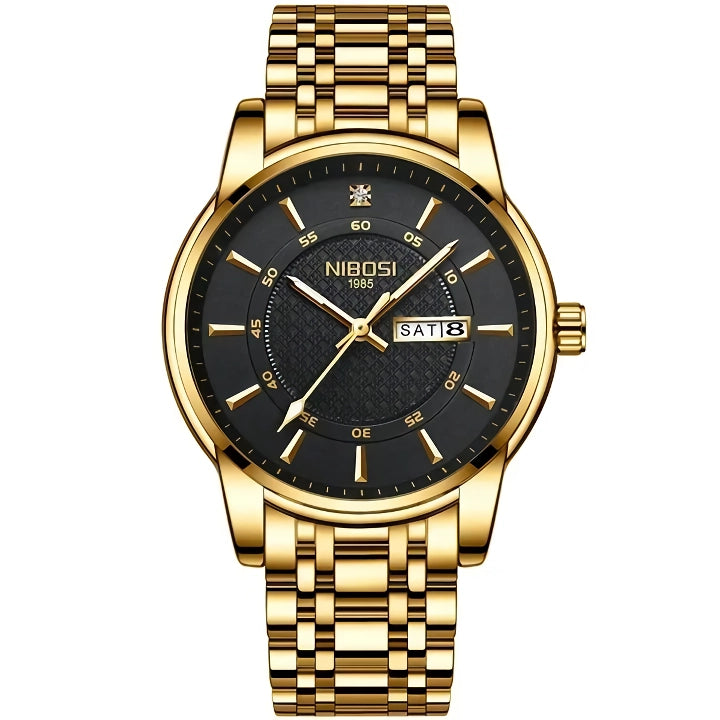 Luxury Gold Waterproof Men's Sports Watch - Business Quartz Wristwatch