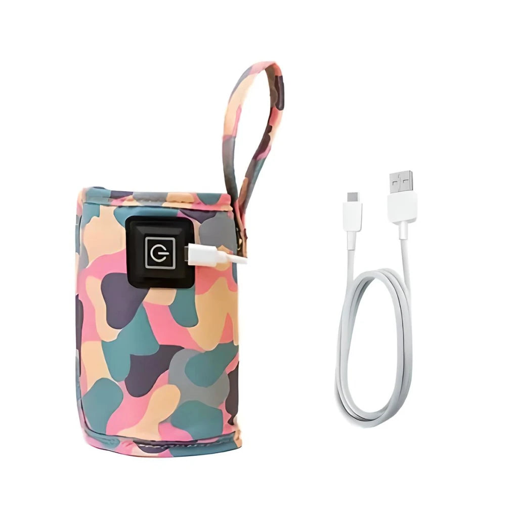 Portable USB Baby Bottle Warmer Bag - Insulated Travel Stroller Bottle Heater for Outdoor Winter