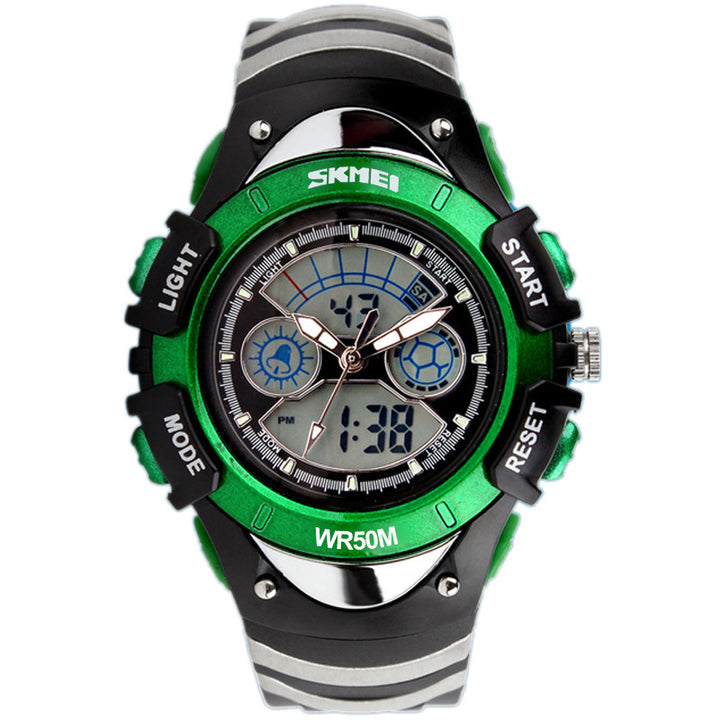 Waterproof Fashion Dual-Time Student Sports Watch