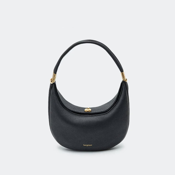 Luxury Crescent Leather Shoulder Bag
