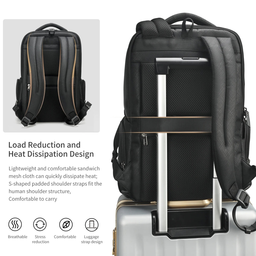 Multifunctional 15.6" Laptop Travel Backpack with Suspended Design Zipper