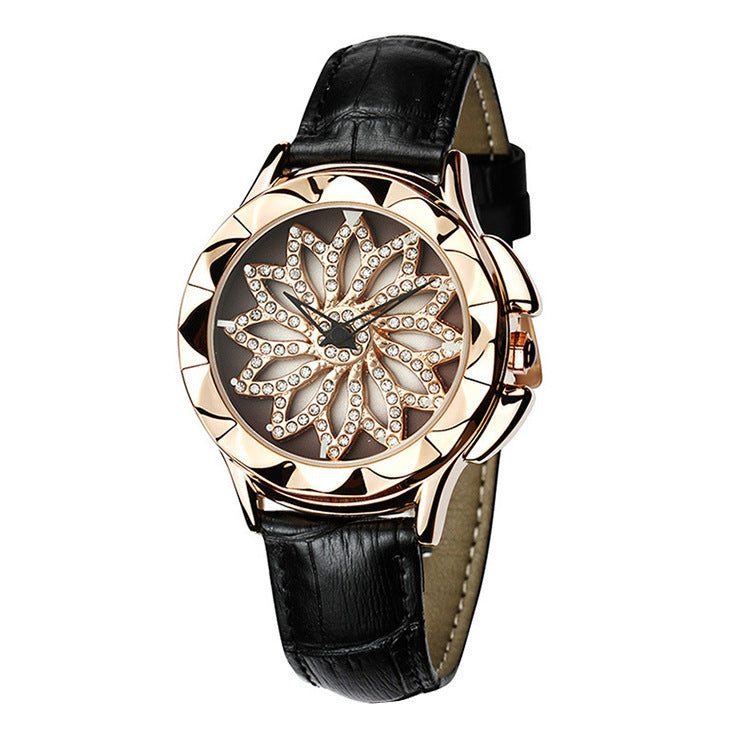 Rose Gold Disc Waterproof Ladies Watch