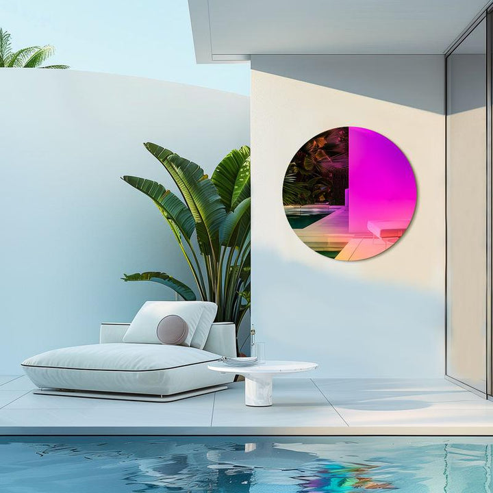 Colorful Gradient Round Wall Mirror