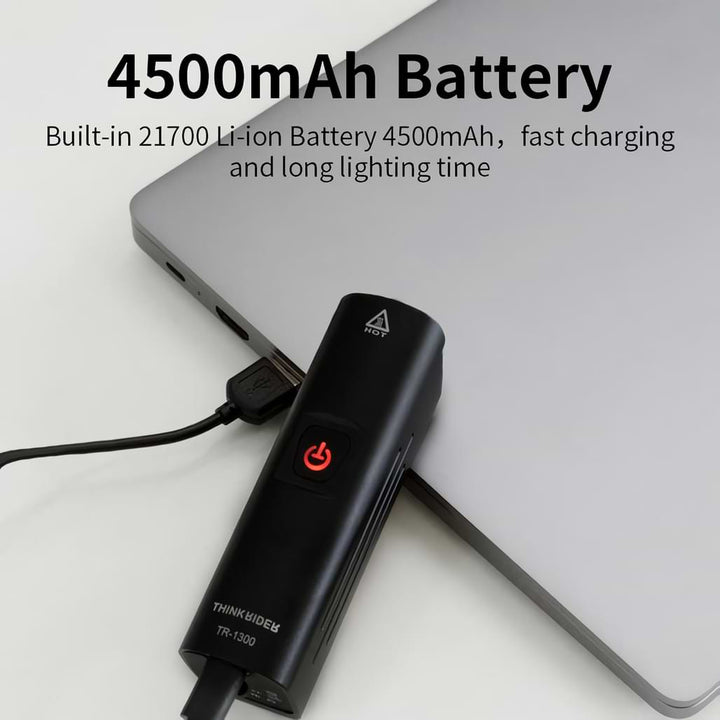 Ultra-Bright 1300 Lumen LED Bike Headlight – USB Charging & Power Bank Functionality