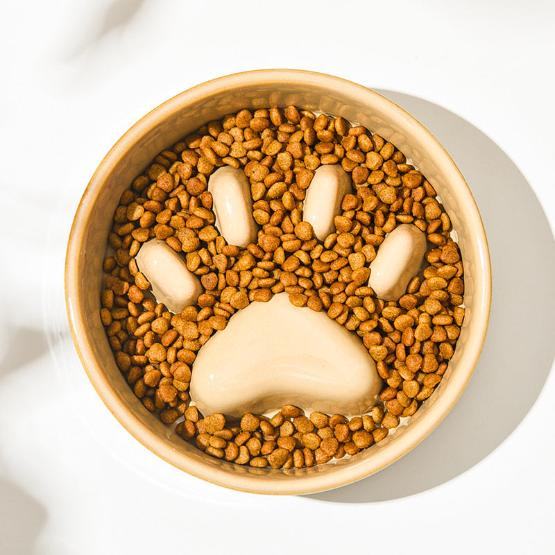 Slow Feed Ceramic Pet Bowl