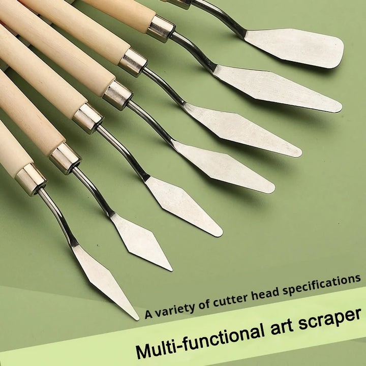 7-Piece Stainless Steel Oil Painting Knife Set