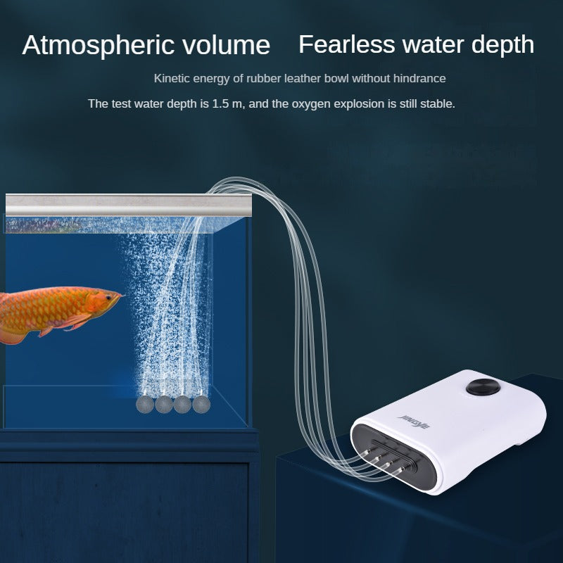 Silent Adjustable Aquarium Air Pump with 4 Outlets