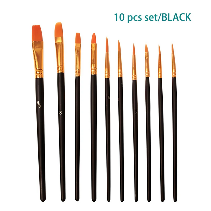 10-Piece Nylon Hair Artist Painting Brush Set