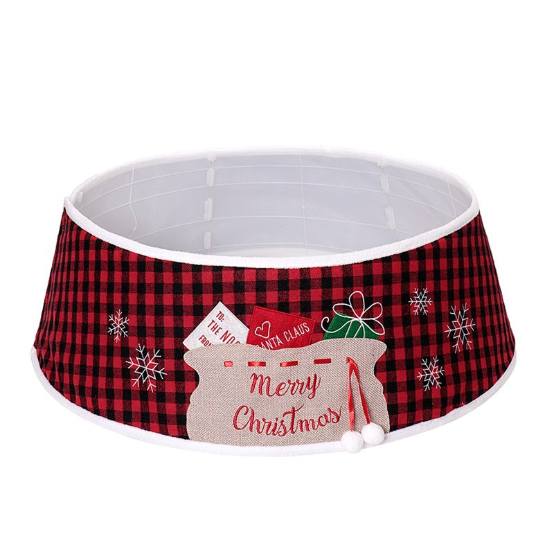 48-inch Black And Red Grid Cloth Bag Tree Skirt