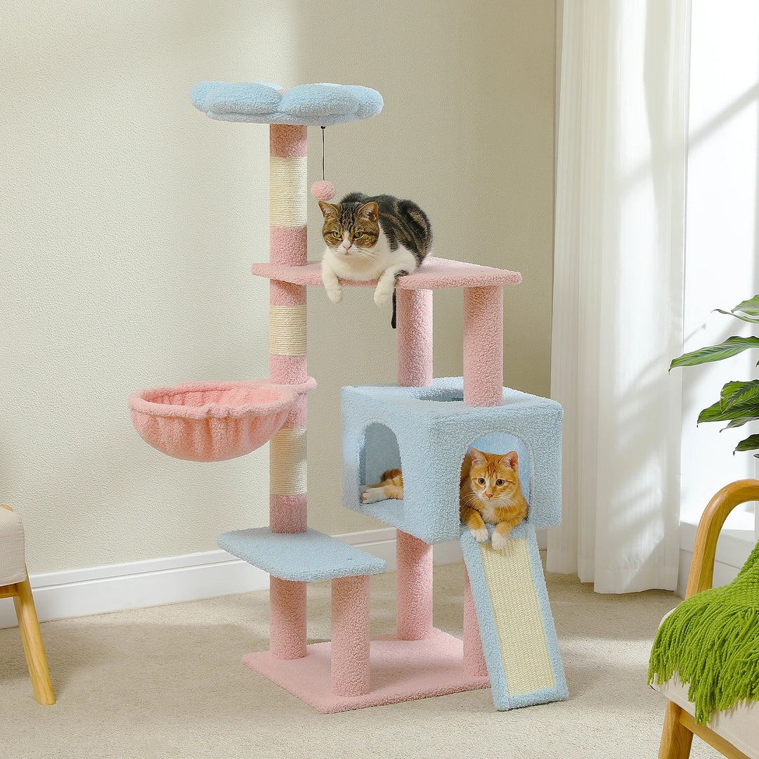 Multi-Level Cat Tree with Scratching Posts and Hammock