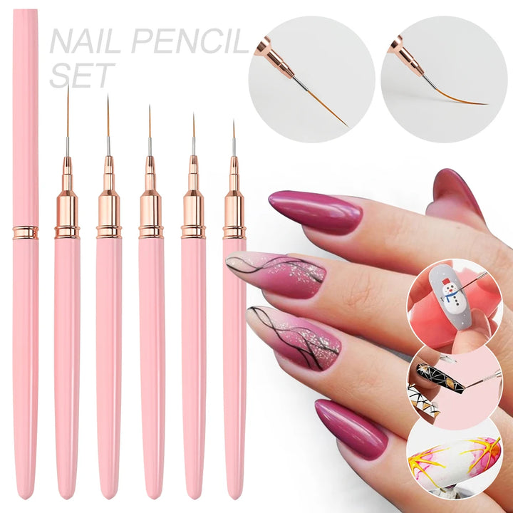 5-Piece Nail Art Liner Brush Set