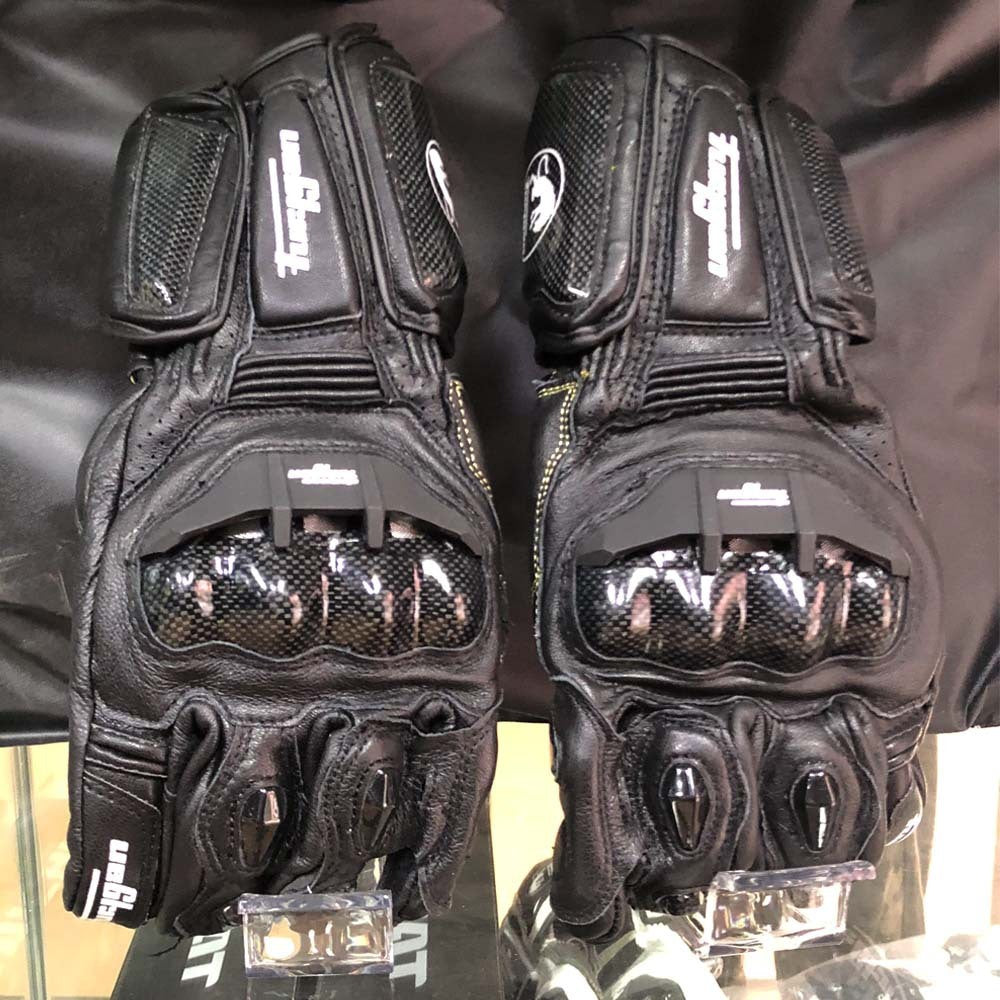 Motorcycle Leather Carbon Fiber Racing Riding Anti-fall Breathable Non-slip Gloves