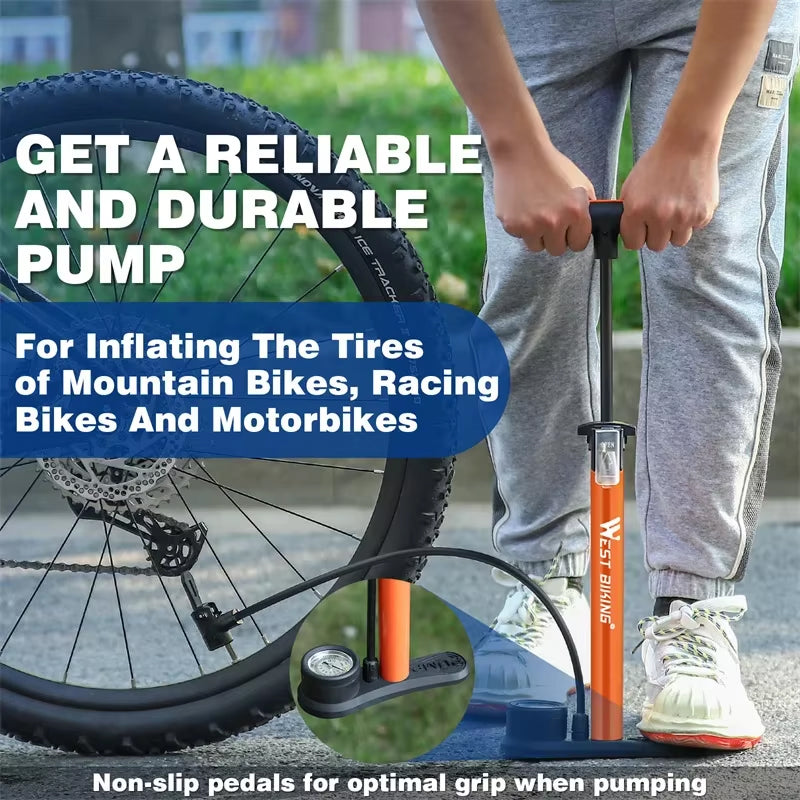 High Pressure Bicycle Floor Pump for All Tires