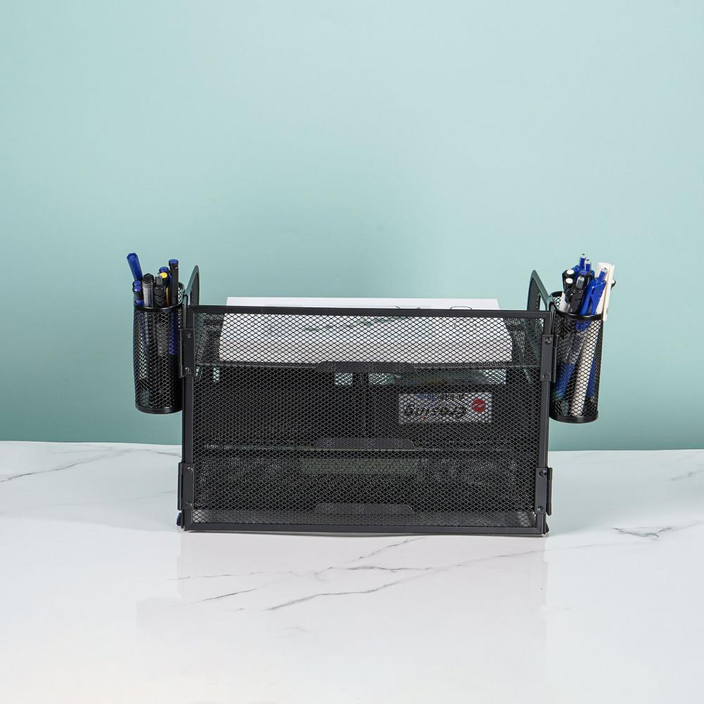 Efficient Mesh Desk Organizer with 3 Drawers and Pen Holders