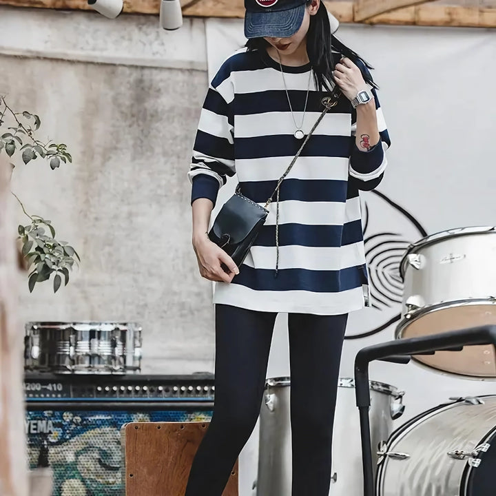 Vintage Oversize Stripe Long Sleeve T-Shirts