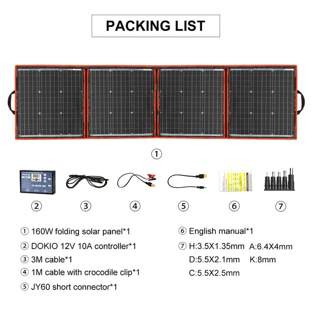 Portable Foldable Solar Panel Kit 80W-300W with Controller