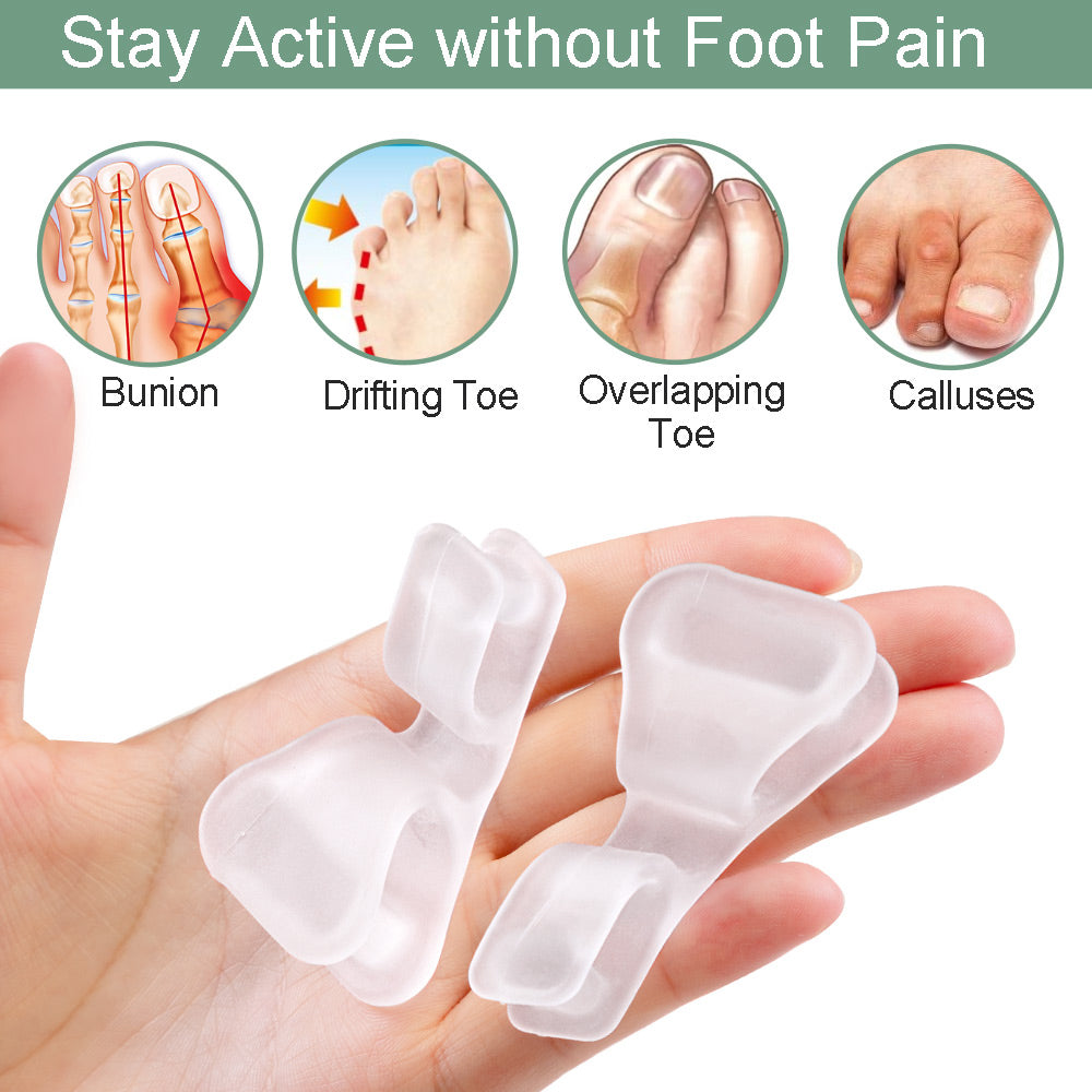 2pcs Silicone Soft Bunion Corrector & Double-Loop Overlapping Toe Straightener