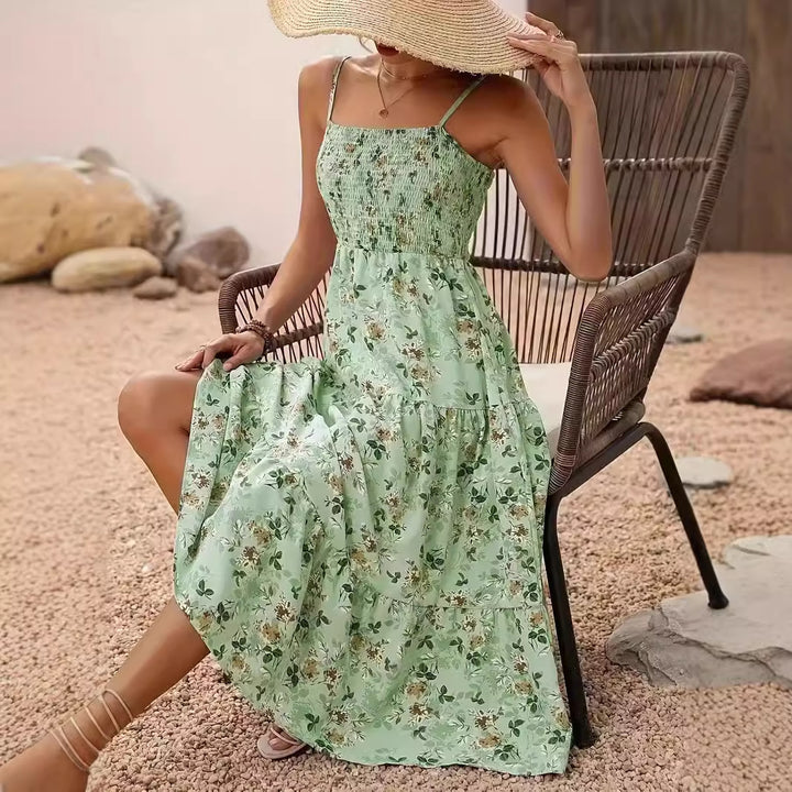 Floral Stitching Summer Beach Dress