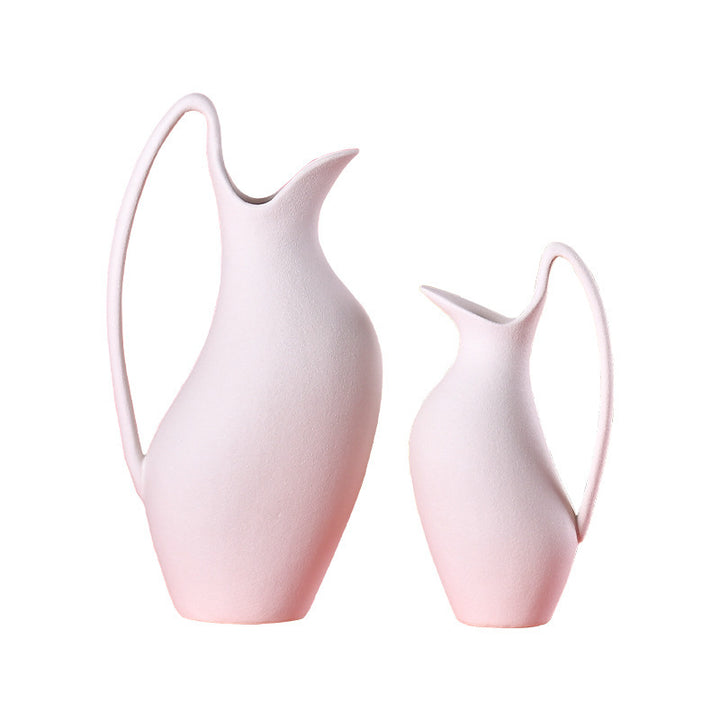 Ceramic Countertop White Water Bottle And Vase