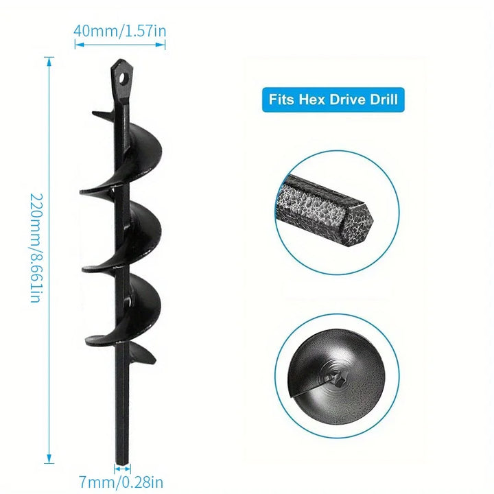 Heavy-Duty Garden Soil Auger Drill Bit for Planting, Digging