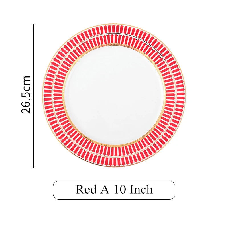 6PCS Nordic Bone China Ceramic Plates Set - Elegant Dinnerware & Dessert Plates