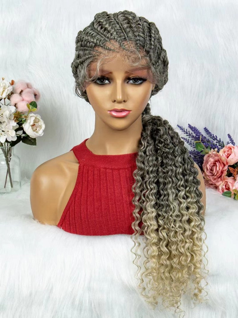 Lace Braided Hand-woven African Wig