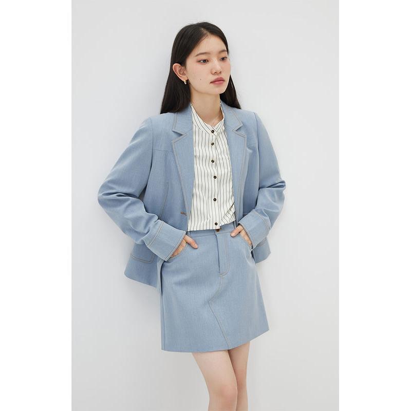 Light Denim Shoulder Blazer