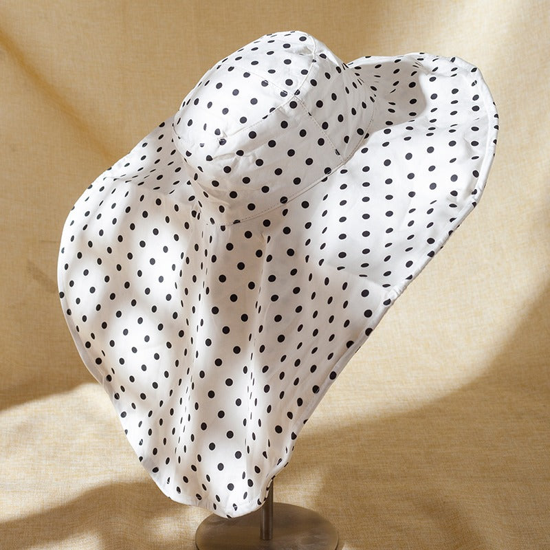 Chic Oversized Polka Dot Sun Hat for Women