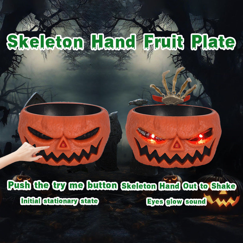 Halloween Electric Luminous Sound Ghost Pumpkin Fruit Plate