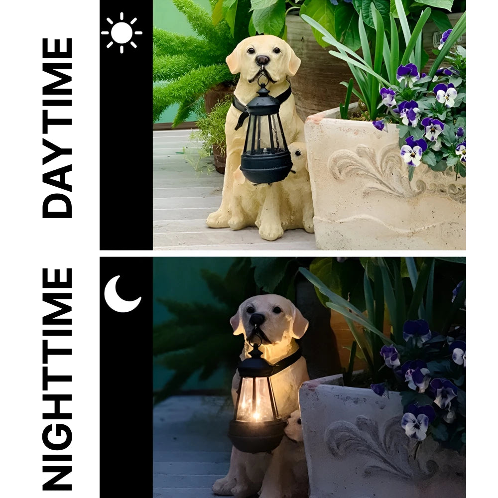 Solar Labrador Dog Statue