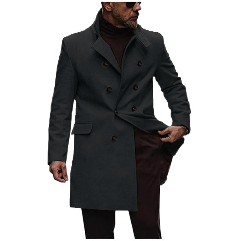 European And American New Plus Size Woolen Coat Men