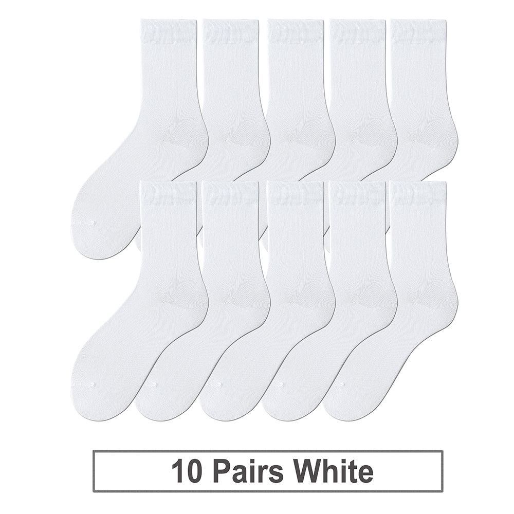 10 Pairs Men's Soft Breathable Cotton Business Socks