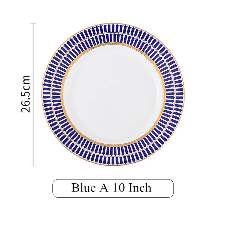 6PCS Nordic Bone China Ceramic Plates Set - Elegant Dinnerware & Dessert Plates